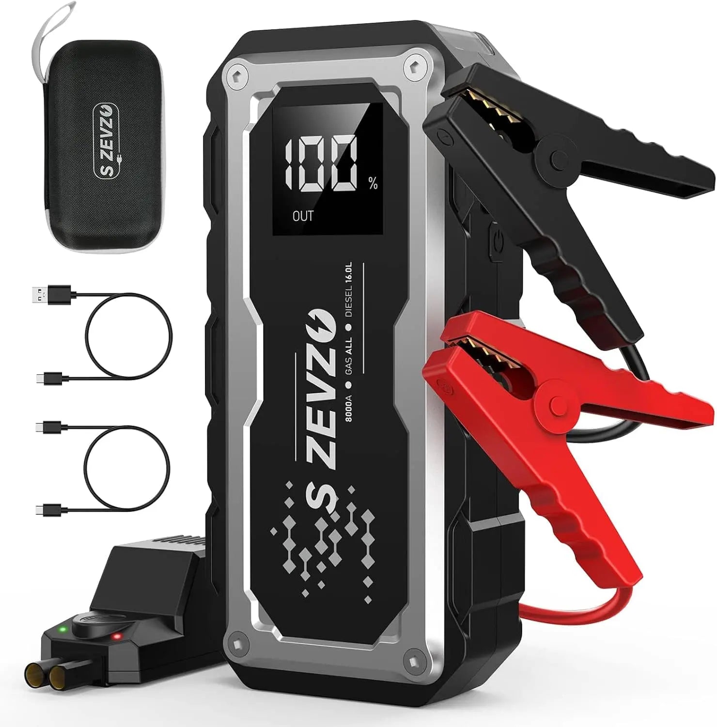 S ZEVZO® ET5000 Car Battery Jump Starter 8000A