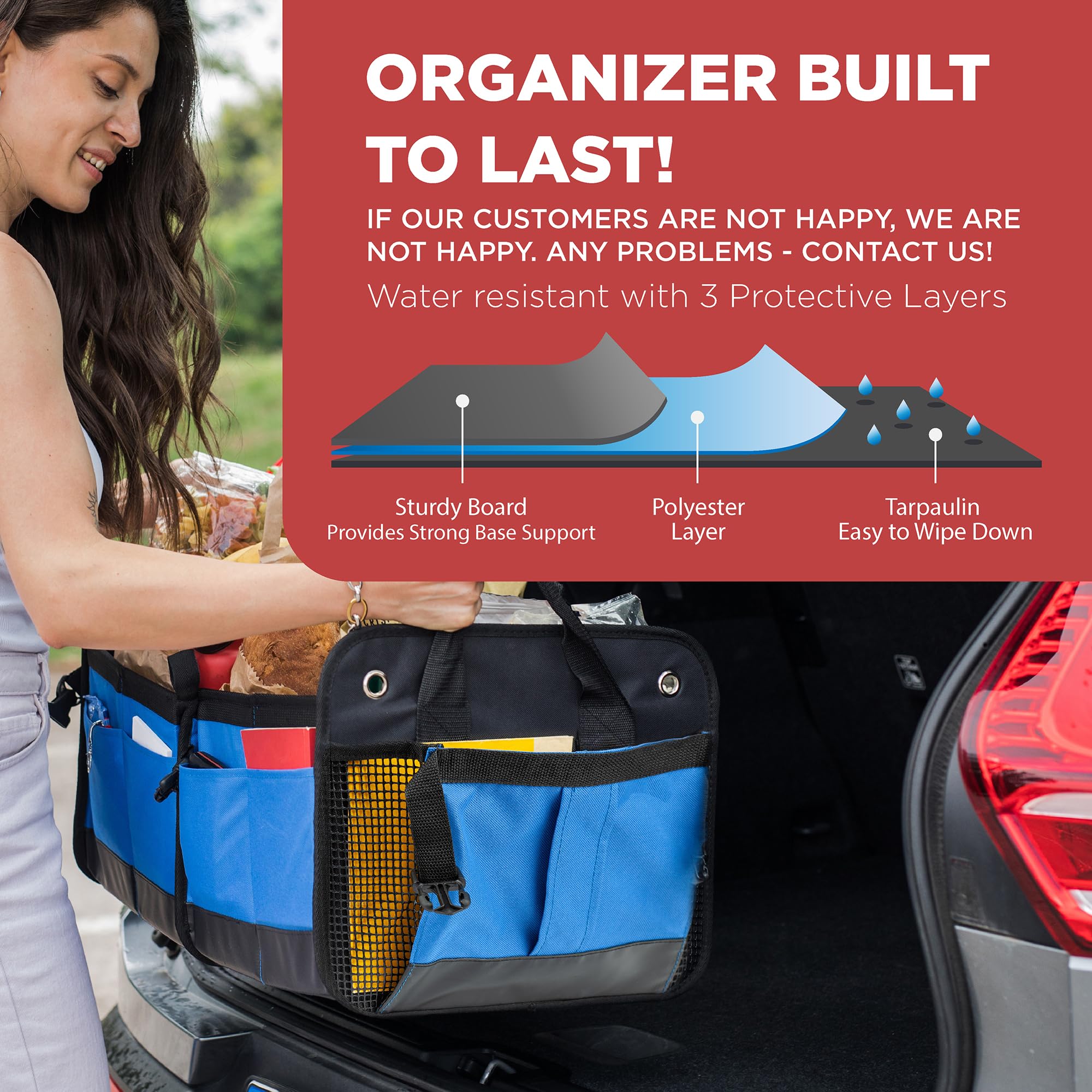 TRUNKCRATEPRO Car Trunk Organizers | Trunk Organizer, Car Storage Organizer - Premium Compartments Collapsible Portable car Trunk Organizers and Storage for SUV (Large Capacity)